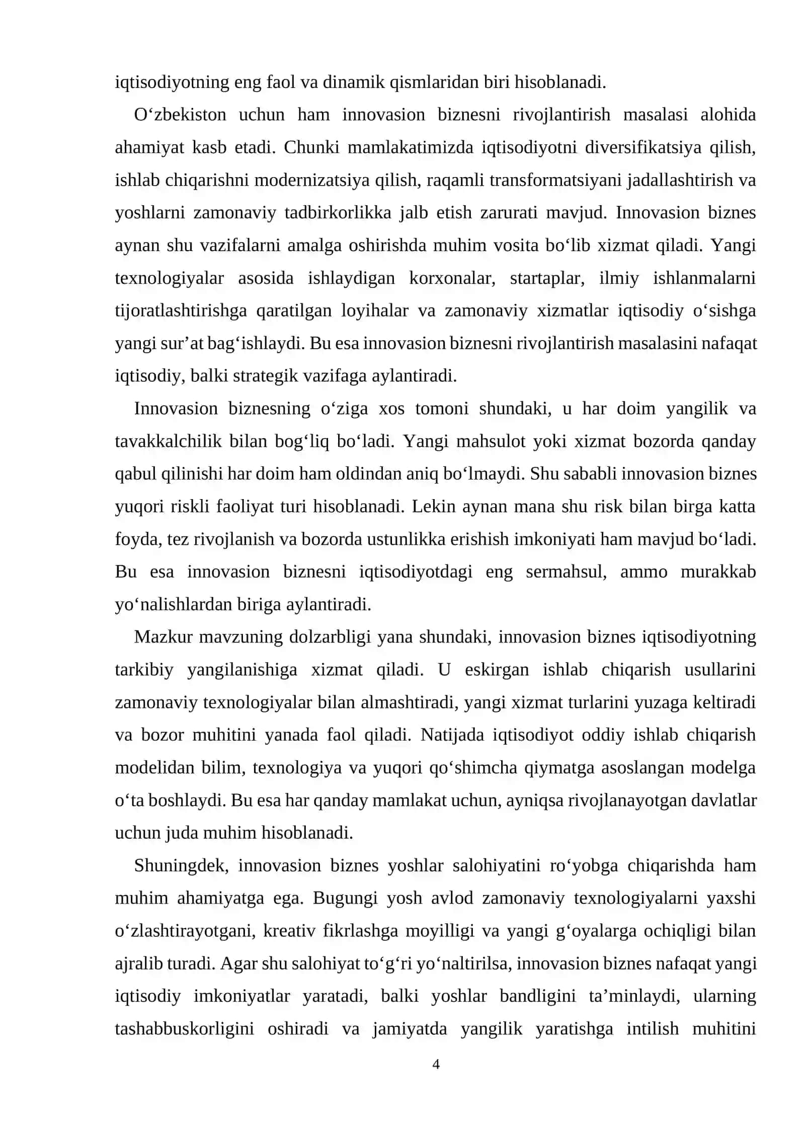 Inovasion biznesning iqtisodiy mohiyati va rivojlanish xususiyatlari 4