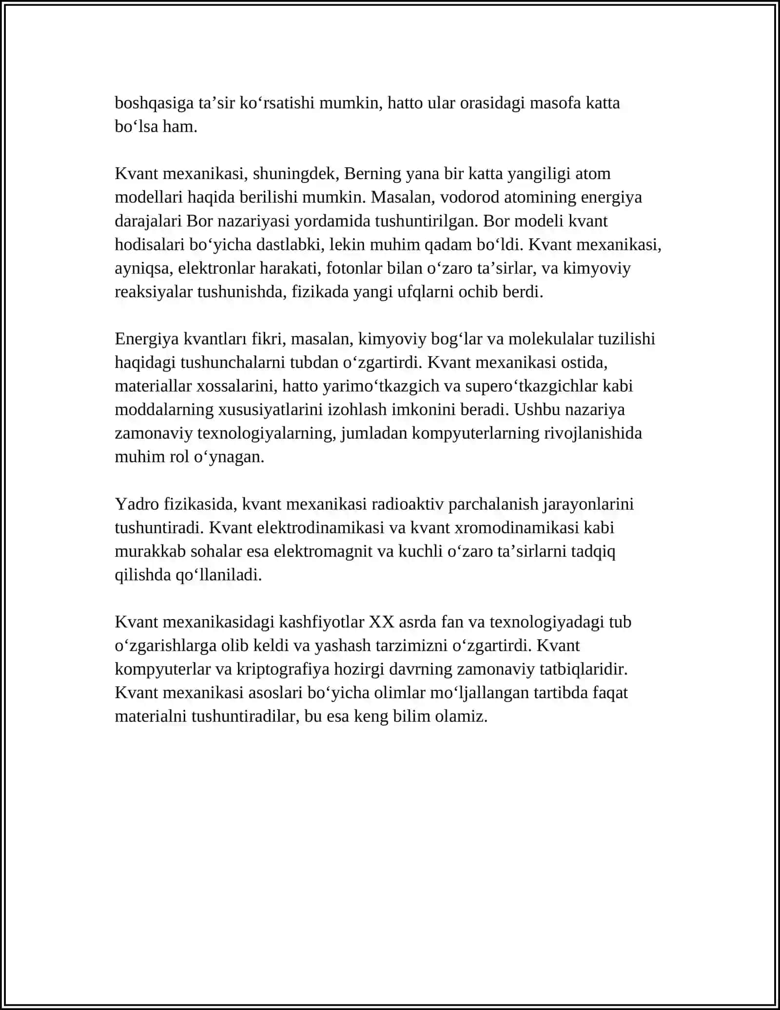O'TA O'TKAZUVCHANLIK VA UNING KVANTOMEXANIKAVIY TALQINI 4
