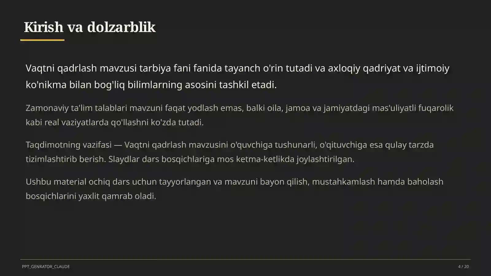 Vaqtni qadrlash (4-sinf) 4