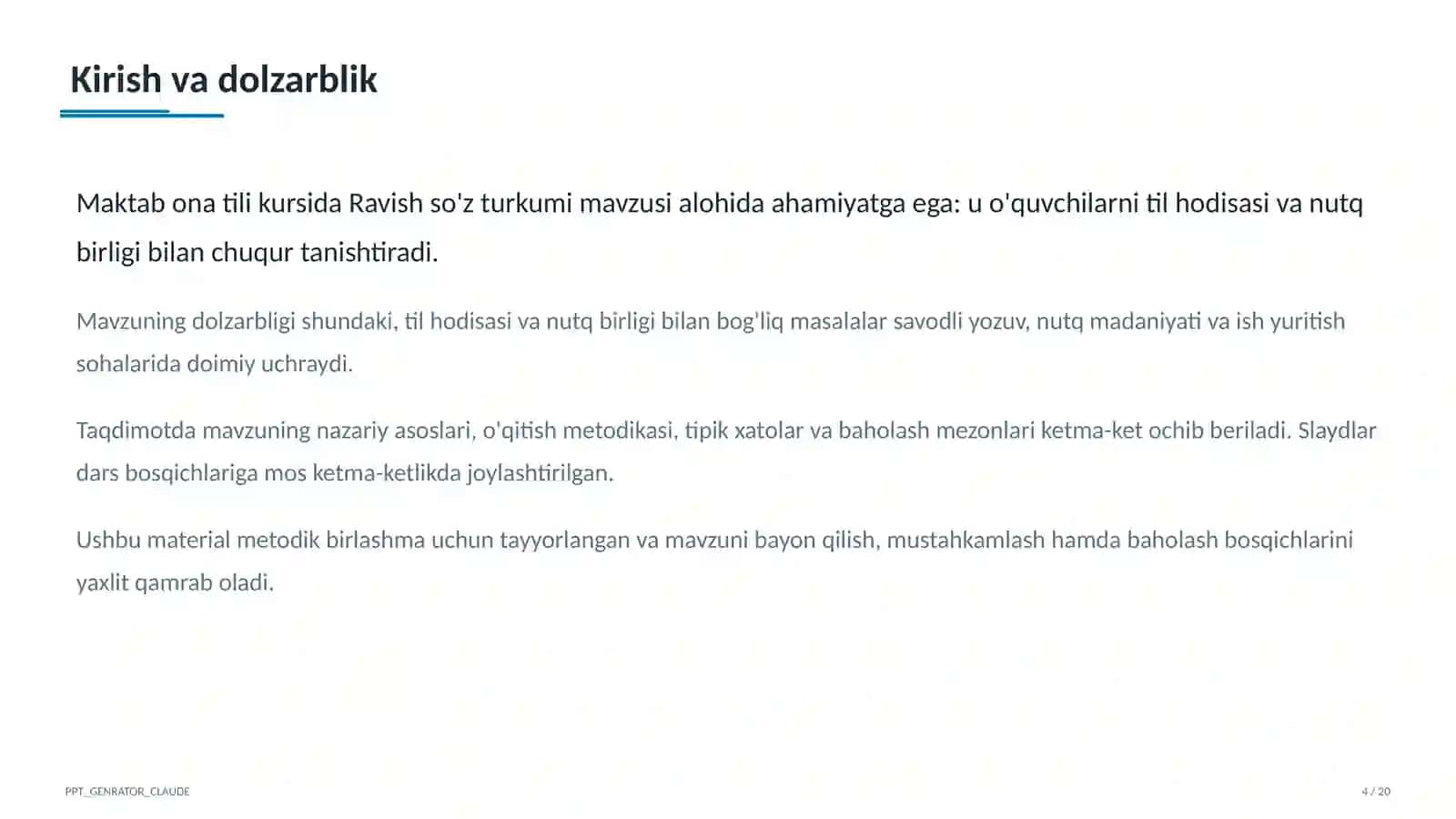 Ravish so'z turkumi (7-sinf) 4