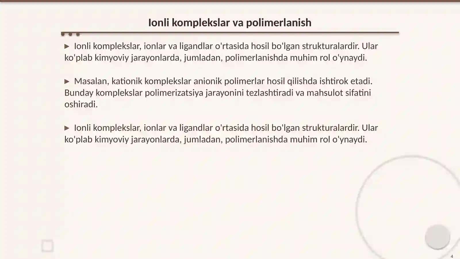 Ionli kordinatsion polimerlanish reaksiyalari 4