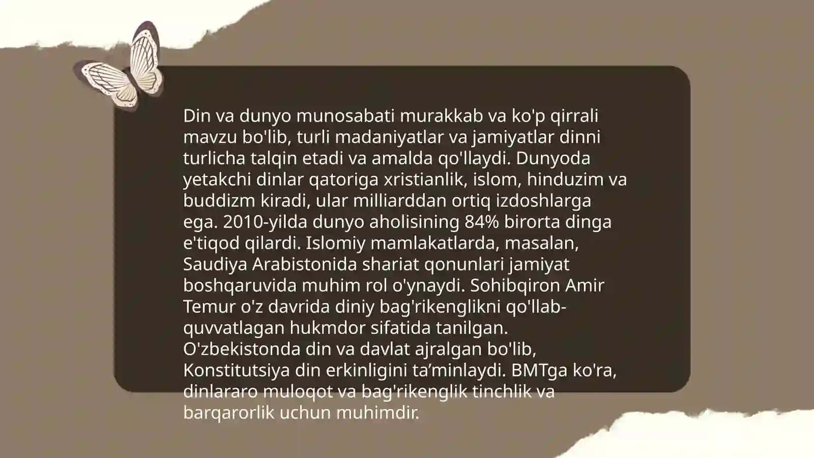 Dunyoviylik -daxriylik emas 4