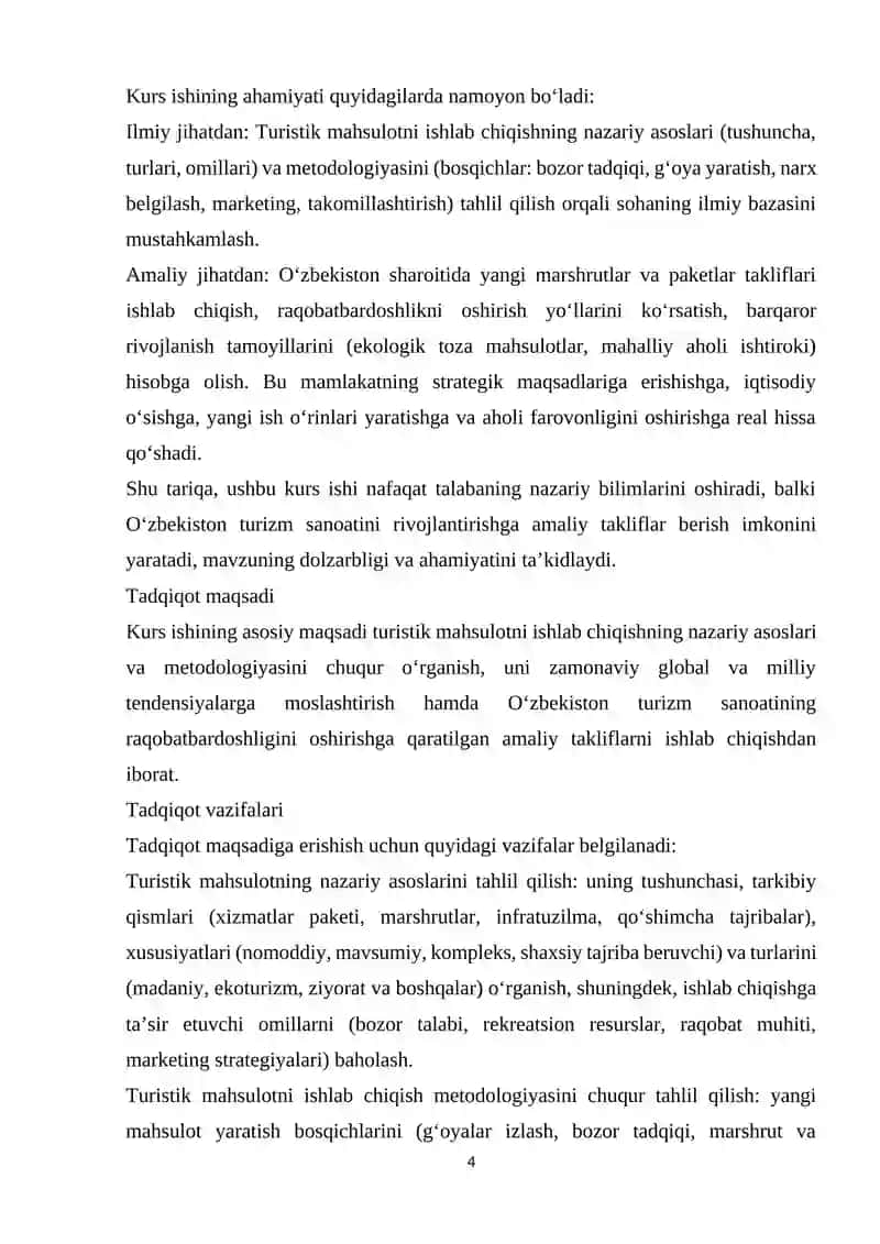 Turistik mahsulotni ishlab chiqish metodologiyasi 4