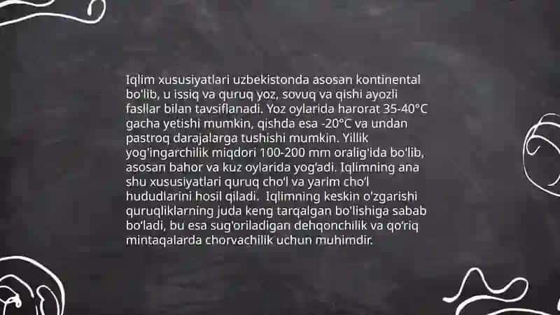 O‘zbekiston tabiiy sharoiti va tabiiy resurslarga tavsif 4