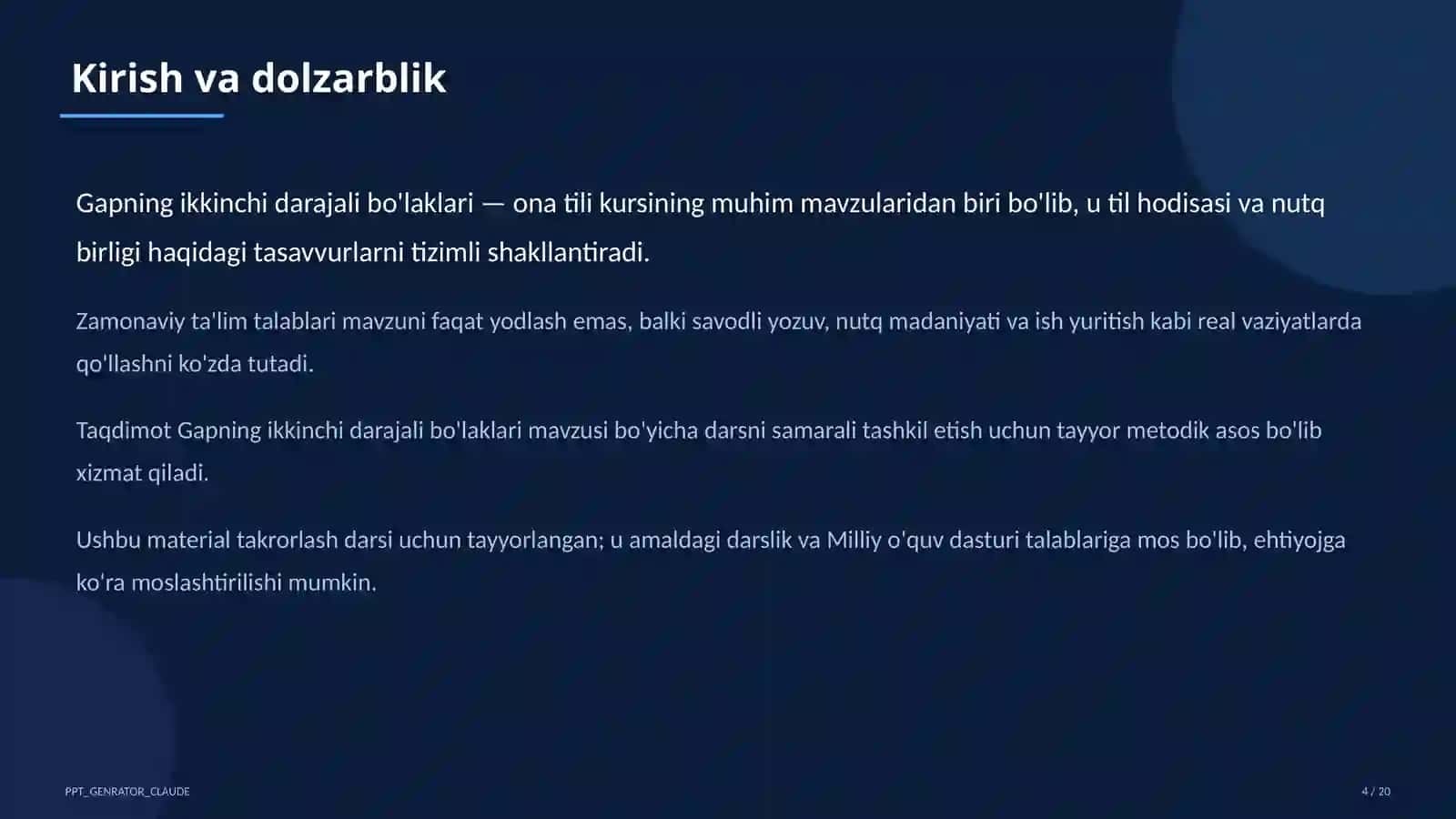 Gapning ikkinchi darajali bo'laklari (8-sinf) 4