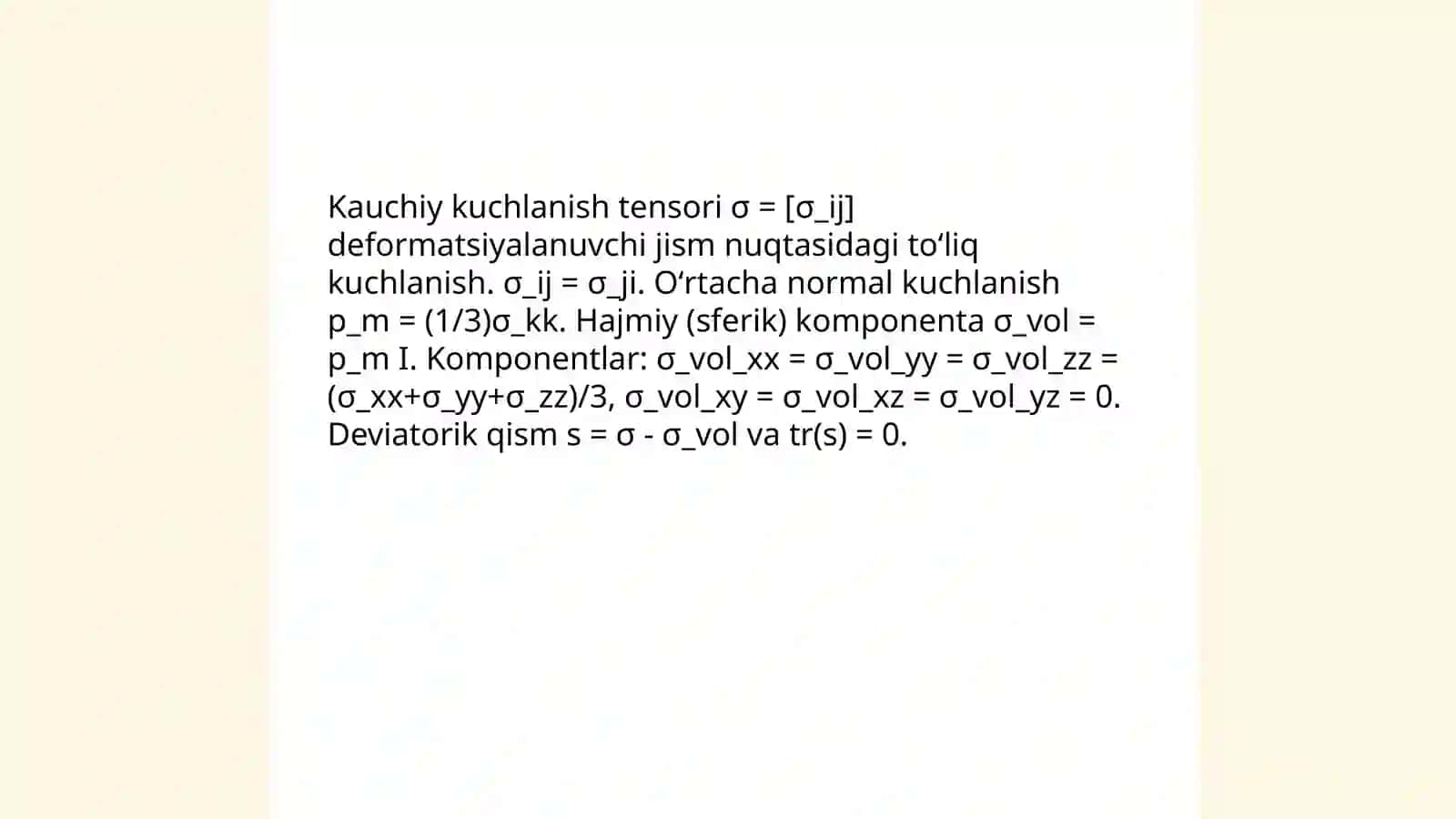 Umumlashgan hajmiy kuchlanish holati 4