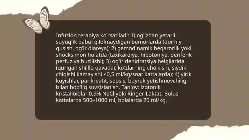 Infuzion terapiya ko'rsatma va qarshi ko'rsatmalar 4