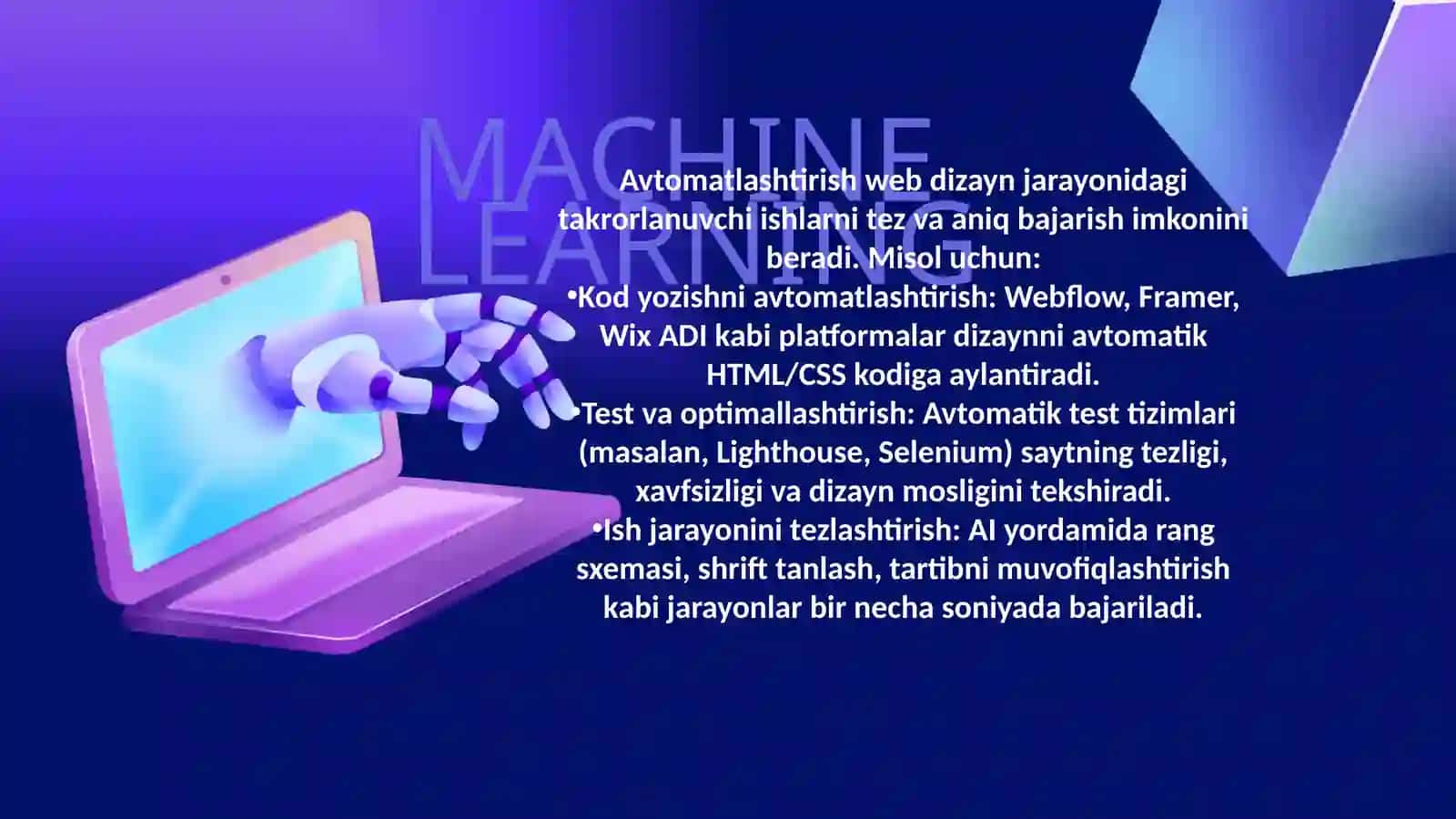 SUN’IY INTELLEKT VA AVTOMATLASHTIRISHNING WEB DIZAYNDAGI ROLI 4