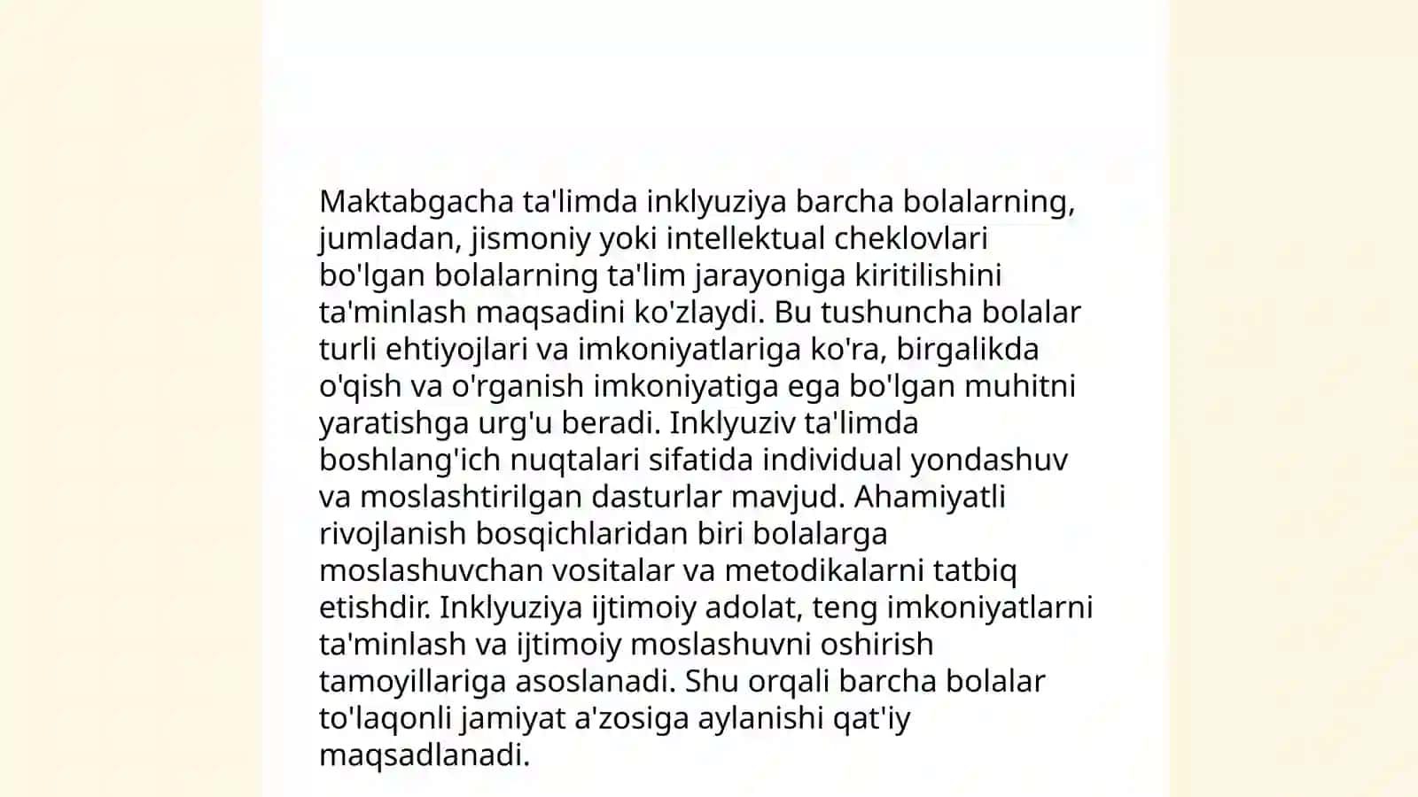 Maktabgacha nklyuziv ta'lim tizimida nogironligi bo‘lgan bolalarga psixologik xizmatni tashkil etish 4