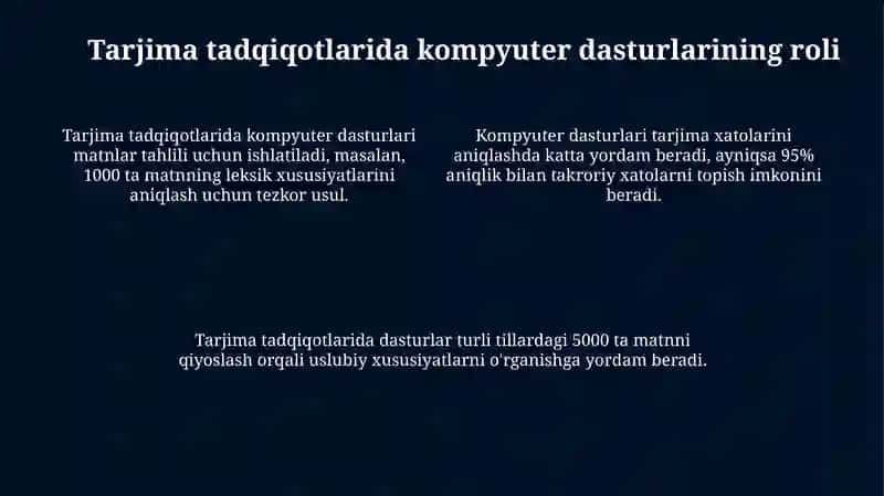 TARJIMASHUNOSLIKDA KOMPYUTER DASTURLARI VA TARJIMASHUNOSLIKDAGI MAHALLIY VA XALQARO STANDARDLAR 4