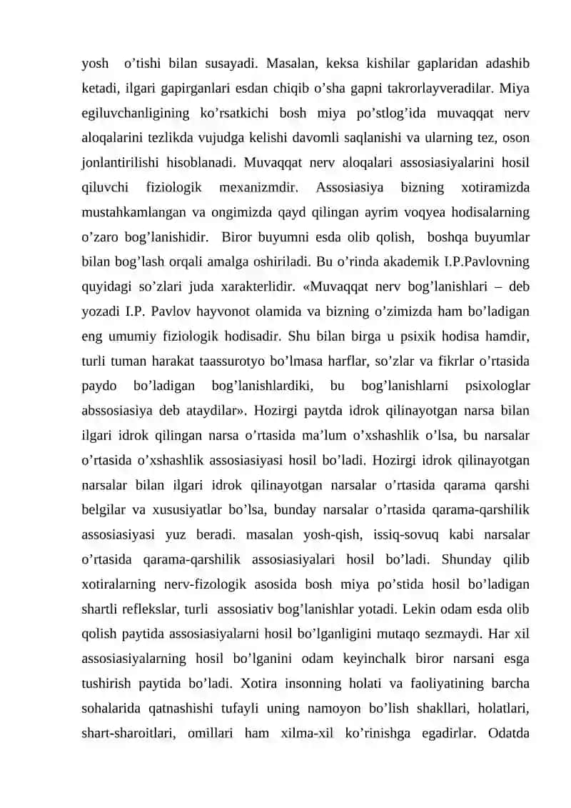 Xotiraning neyrofiziologik asoslari va bioximik nazariyalari 4