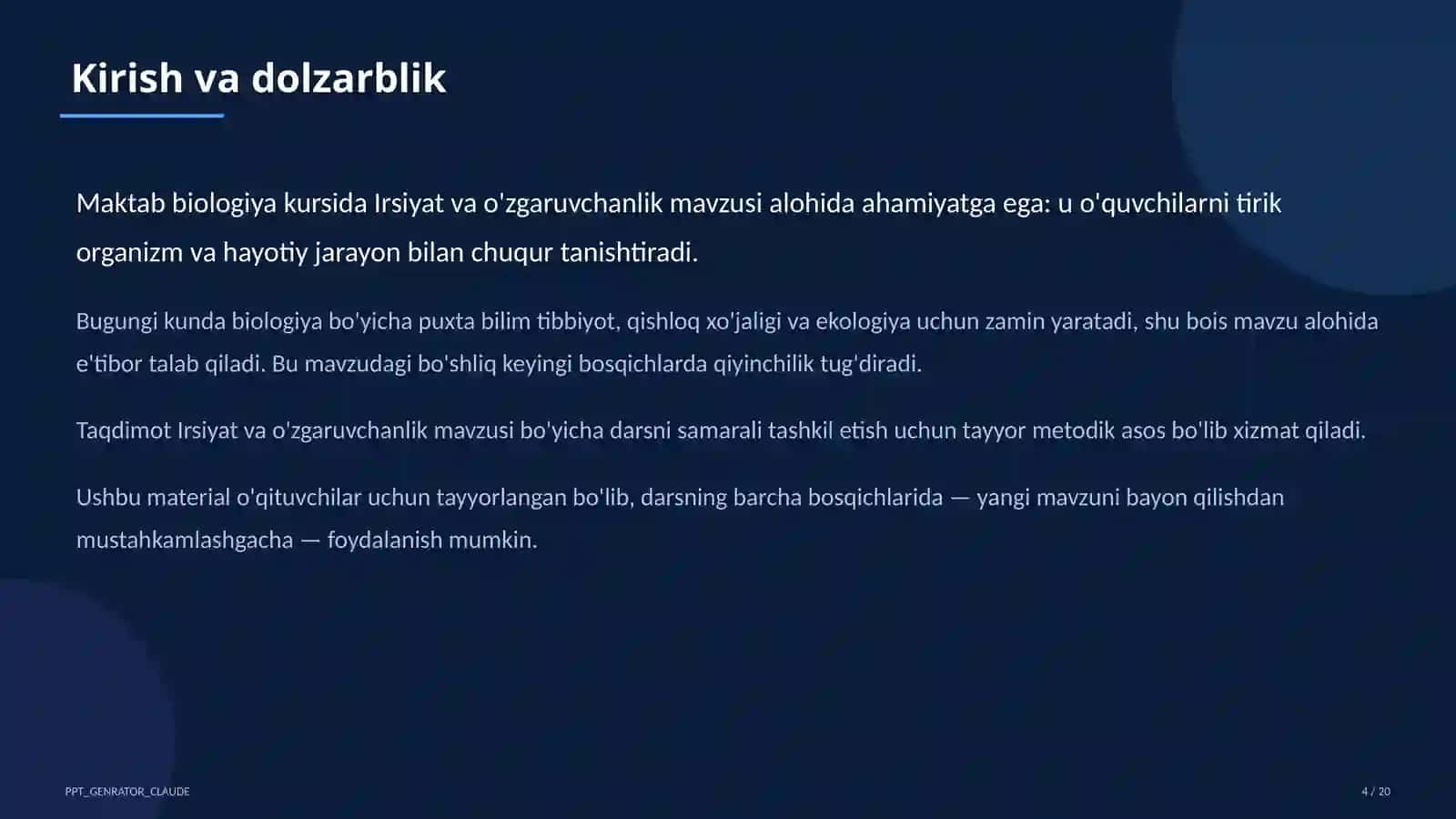 Biologiya (5– 11) — o'qituvchilar uchun 4