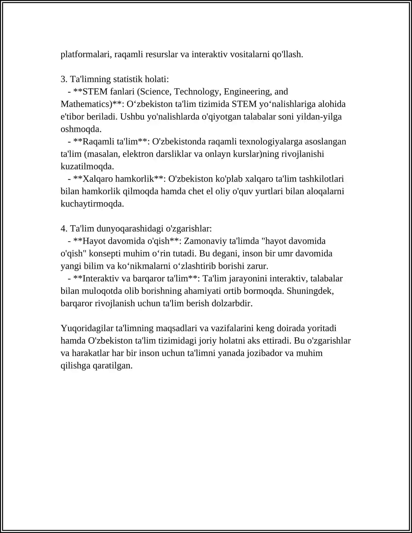 TAʼLIM METODLARI VA VOSITALARI TAʼLIMNI TASHXIS ETISH 4
