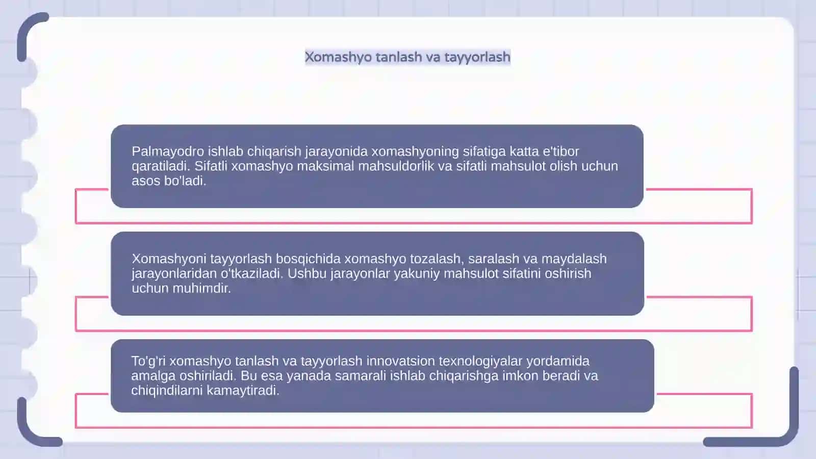 Palmayodro ishlab chiqarish texnologiyasi 4