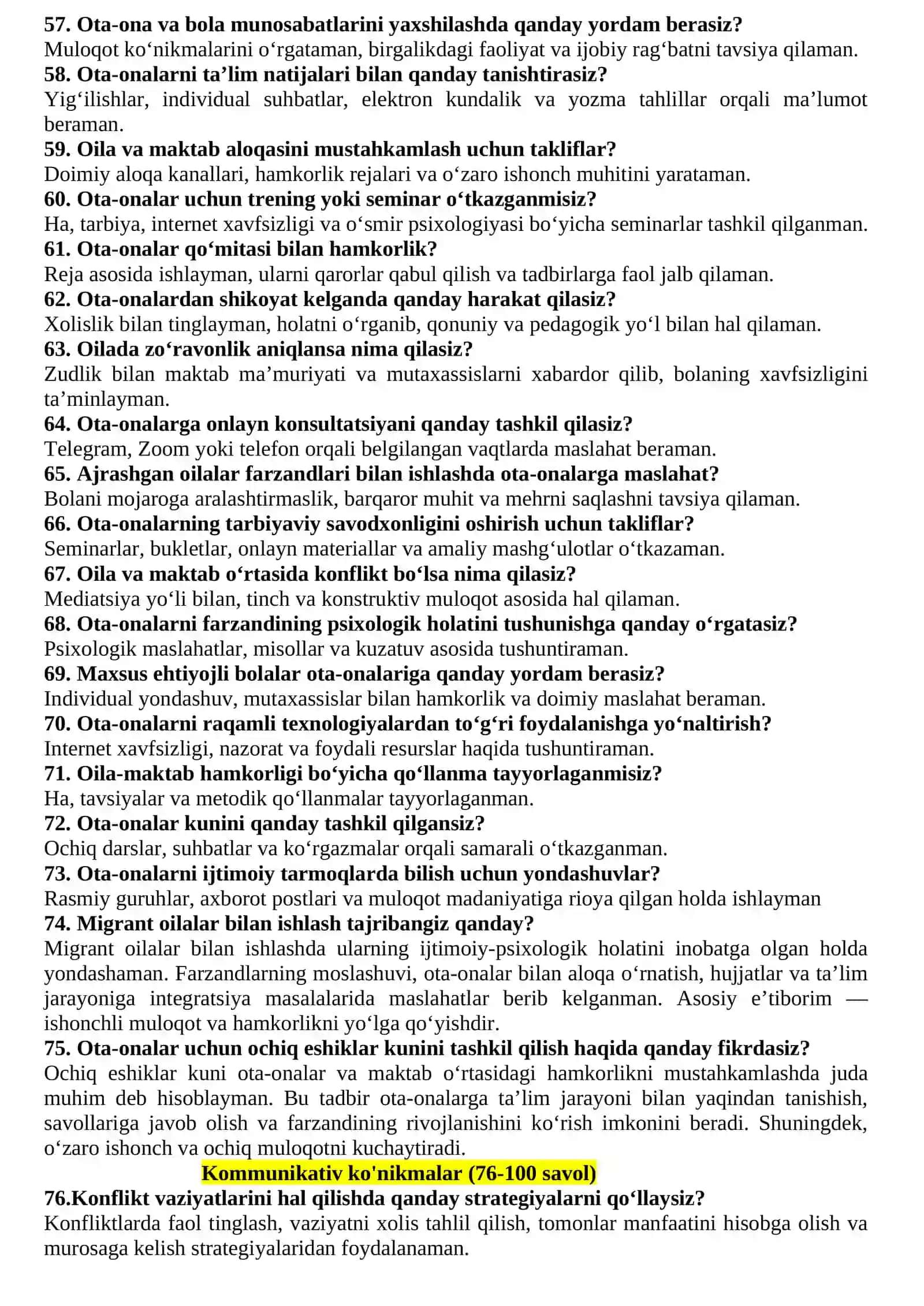 MAKTAB MASLAHACHISI SUHBAT SAVVOLARI: 500-TA 4