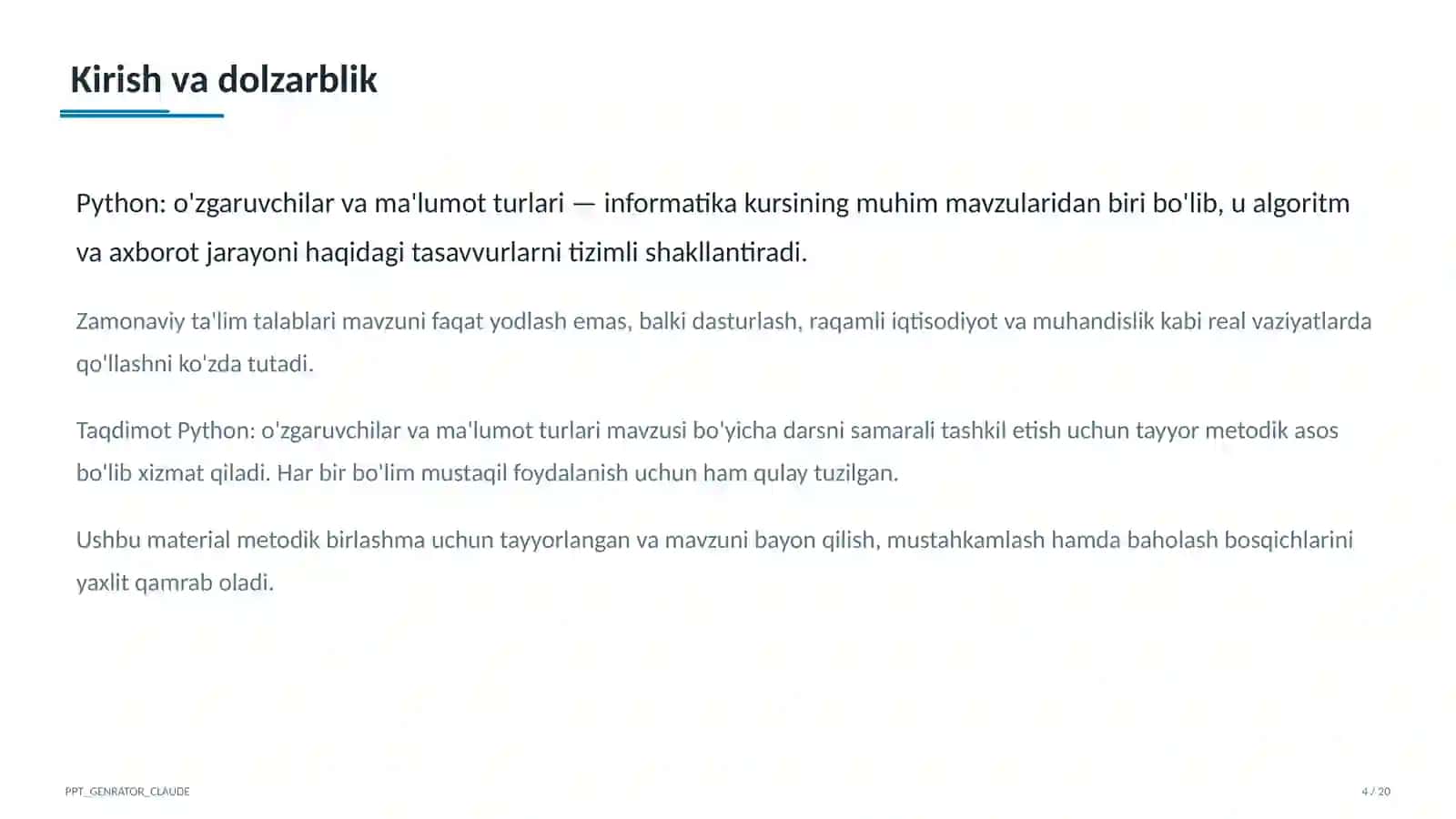 Python: o'zgaruvchilar va ma'lumot turlari (8-sinf) 4