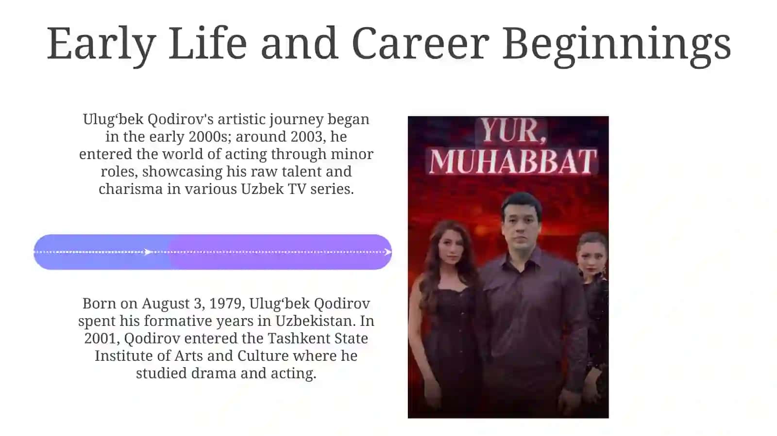 My favorite actor Ulugʻbek Qodirovs life and work his role in Uzbek cinema 4