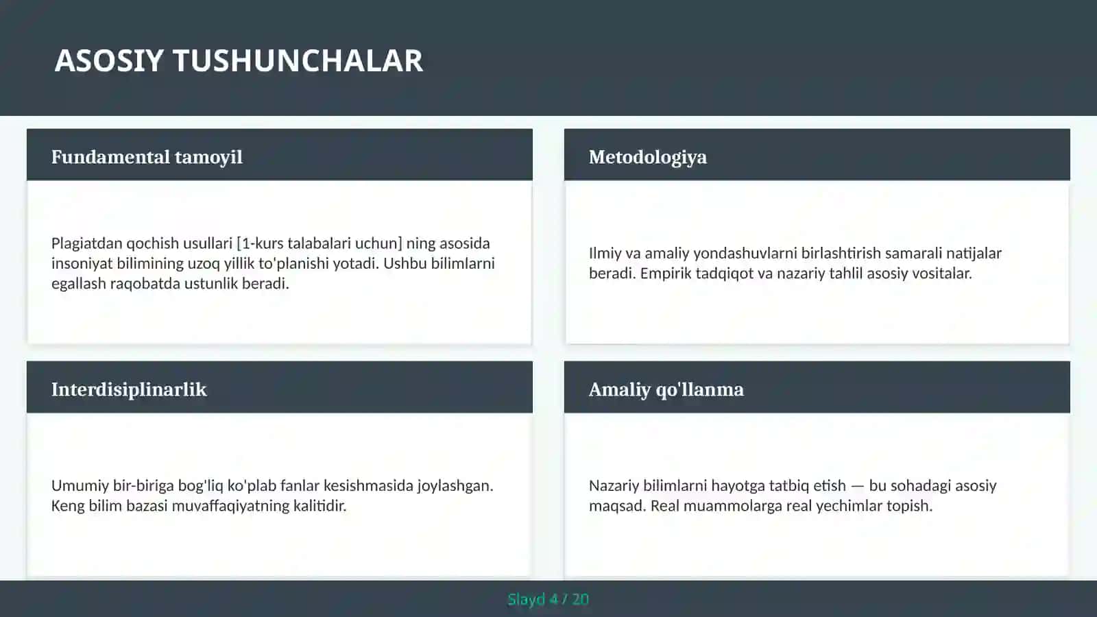 Plagiatdan qochish usullari [1-kurs talabalari uchun] 4