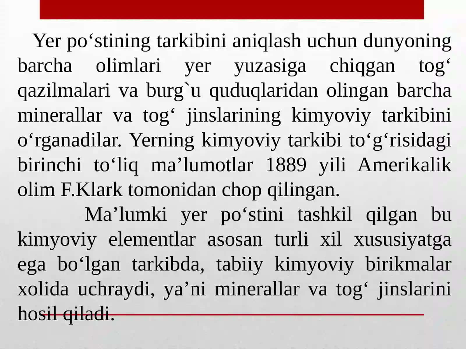 Tog’ jinslari va mineral haqida ma’lumotlar 4
