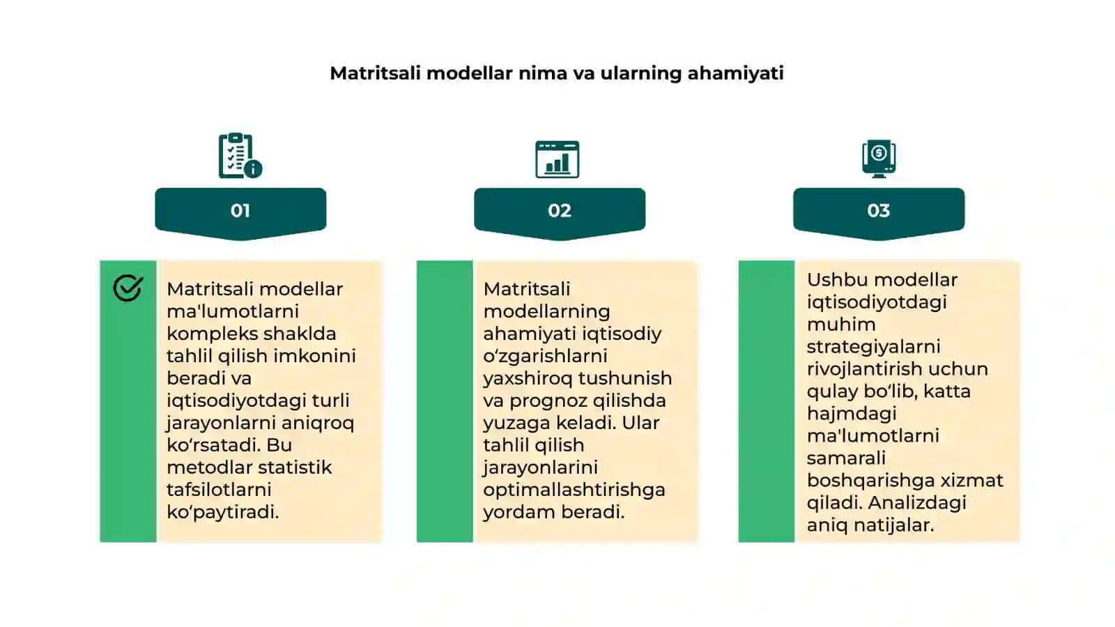 Iqtisodiyot ma'lumotlar tahlilida matritsali modellarni qo‘llash 4