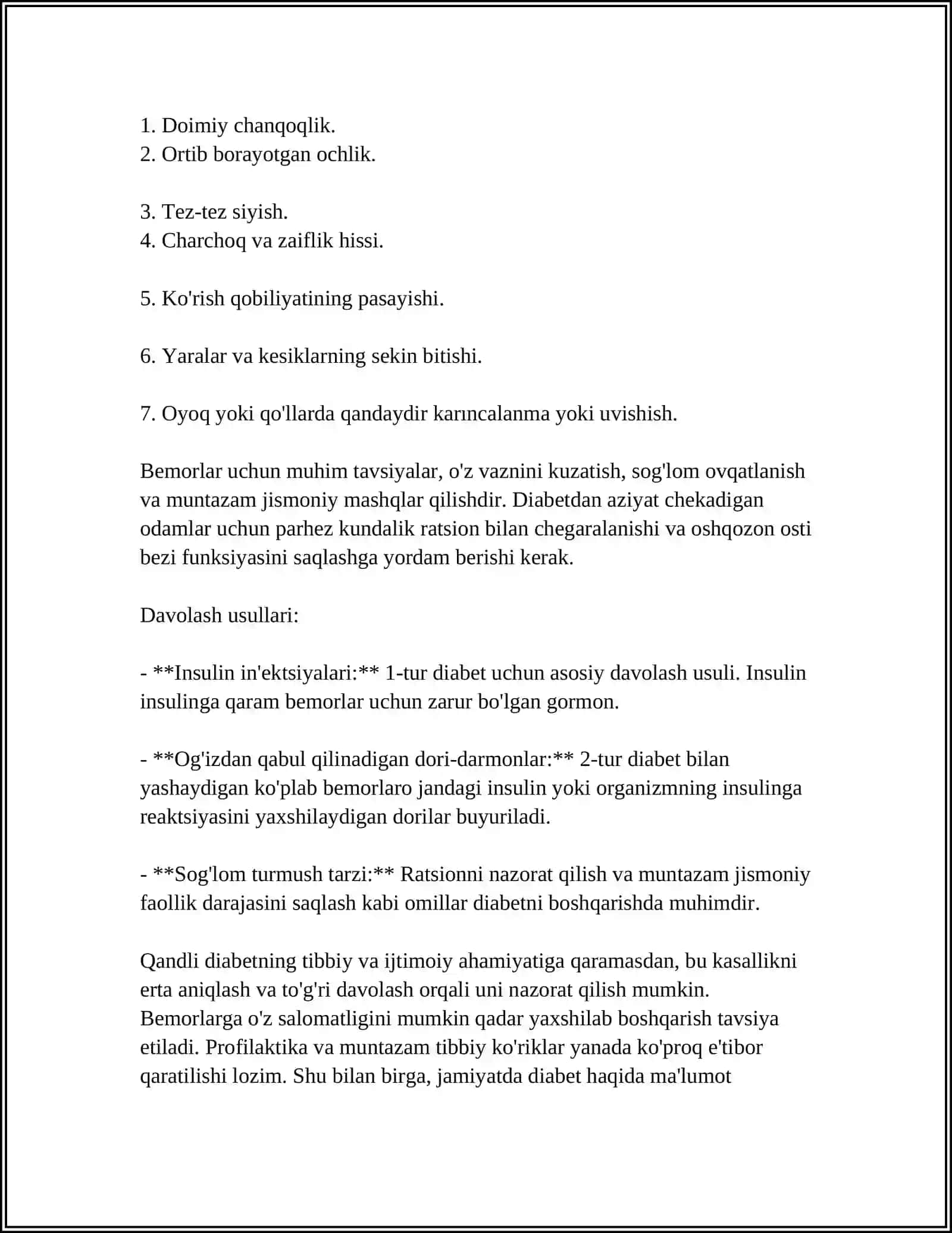 QANDLI DIABET KASALIGI HAQIDA 4