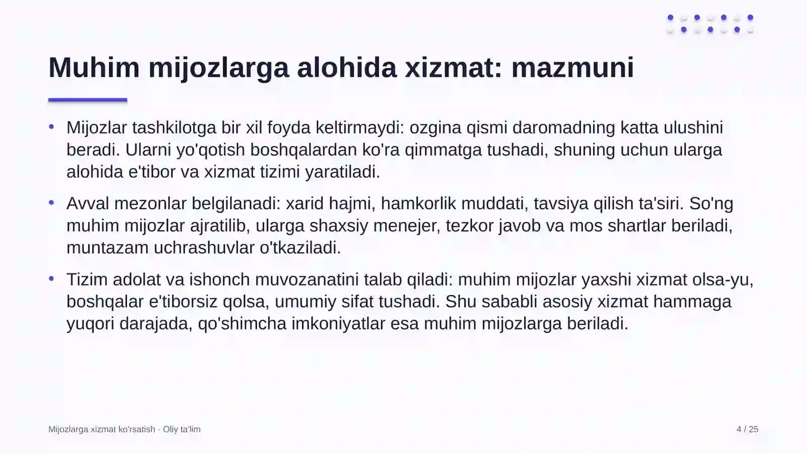 Ko'chmas mulk bozorida muhim mijozlarga alohida xizmat ko'rsatish 4