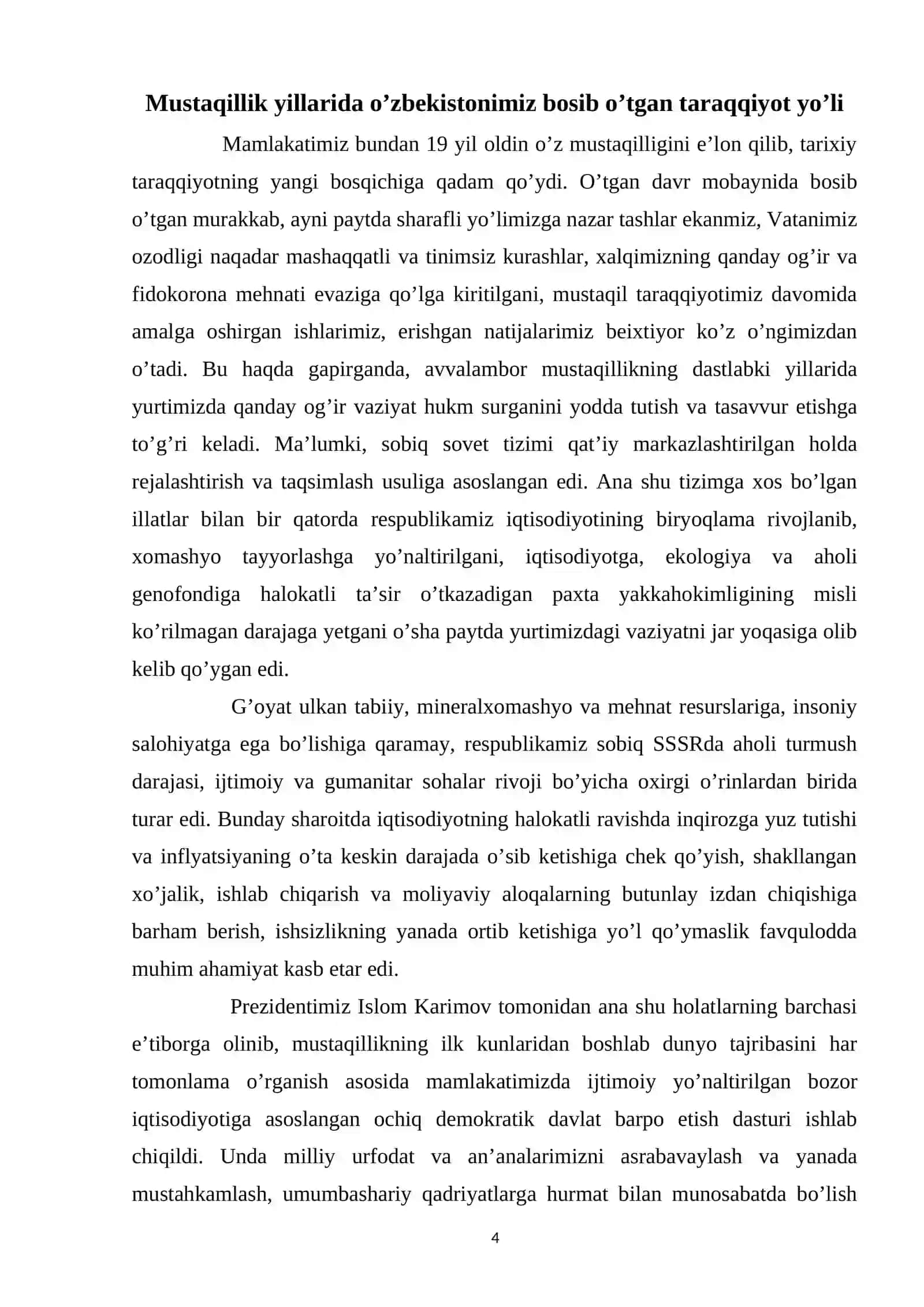 Mustaqillik yillarida davlat boshqaruvi tizimida amalga oshirilgan islohotlar 4