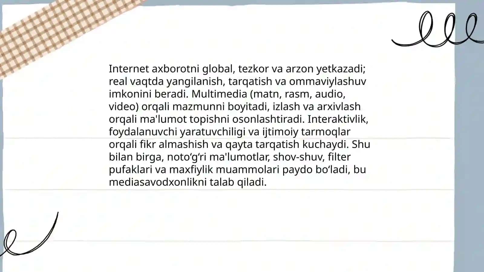 Mediasavodxonlik fanidan 4