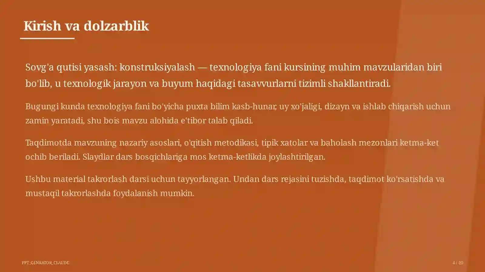 Sovg'a qutisi yasash: konstruksiyalash (3-sinf) 4