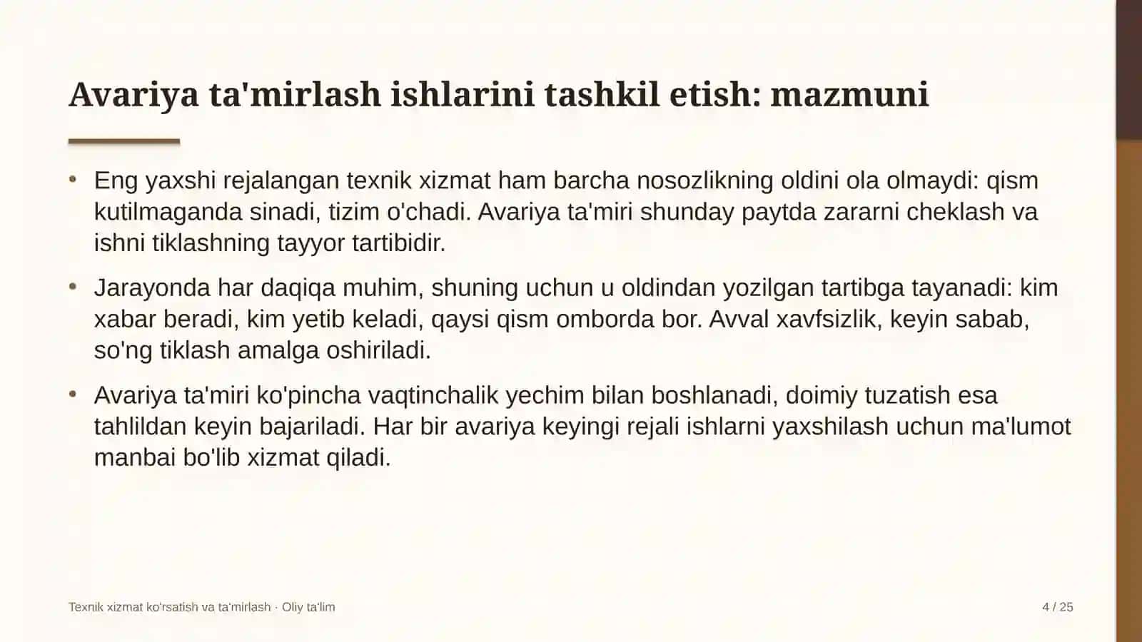 stomatologiya klinikalarida avariya ta'mirlash ishlarini tashkil etish 1932 4