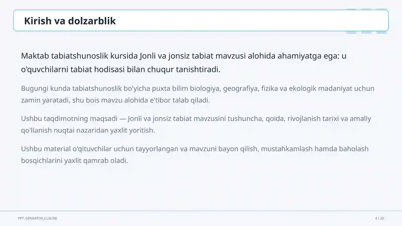 Jonli va jonsiz tabiat (2-sinf) 4