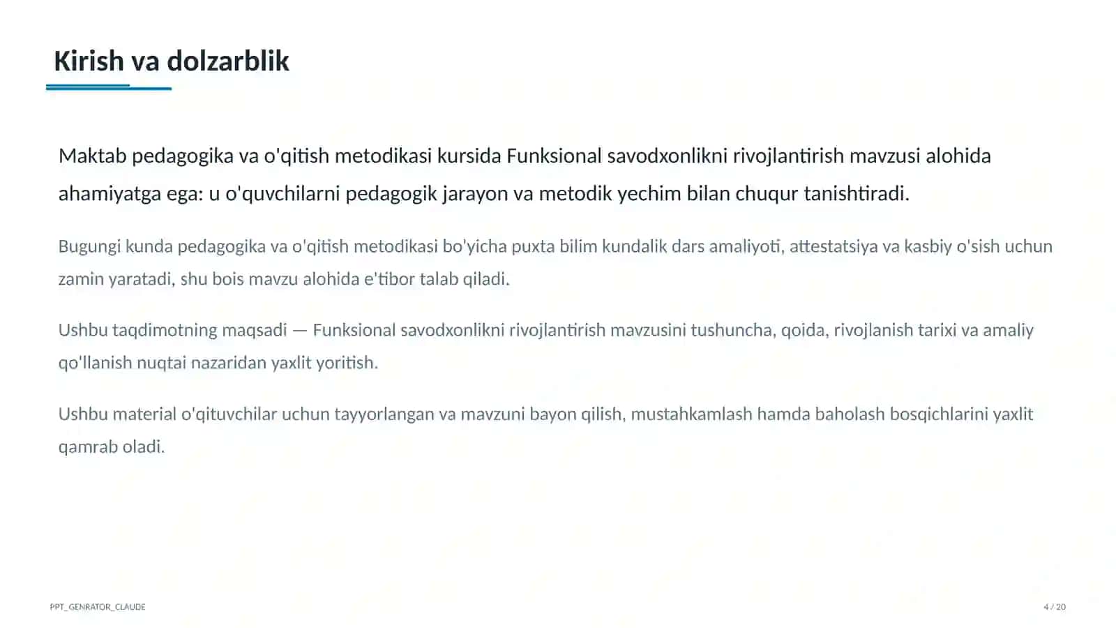 Funksional savodxonlikni rivojlantirish 4