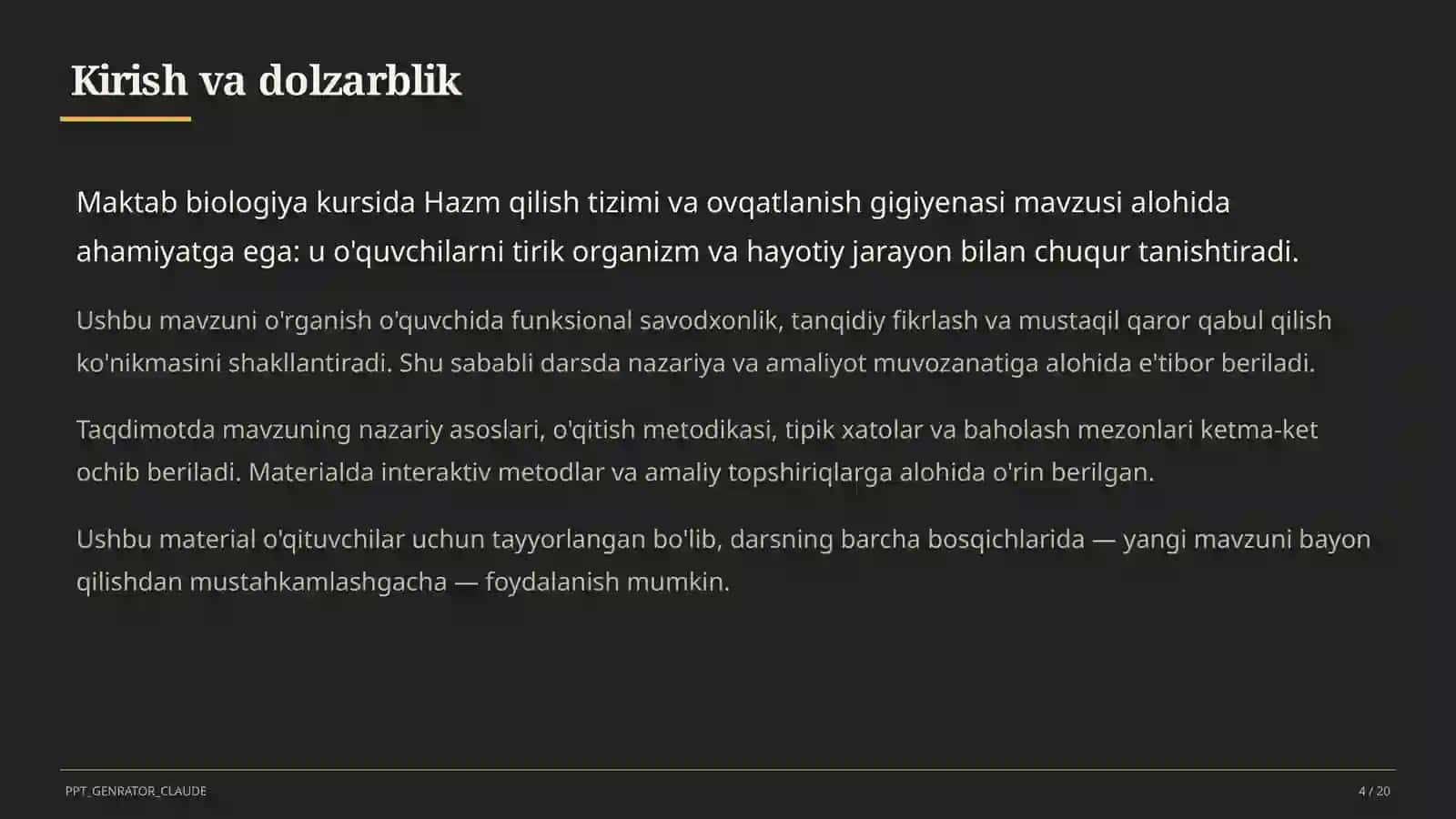 Hazm qilish tizimi va ovqatlanish gigiyenasi (8-sinf) 4