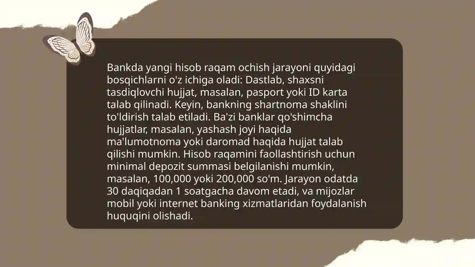 Hisob raqam ochish yopish va boshqa bankka olib oʻtish tartibi 4