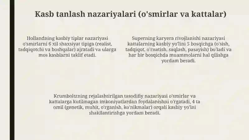 Kasbga yo'naltirish 4