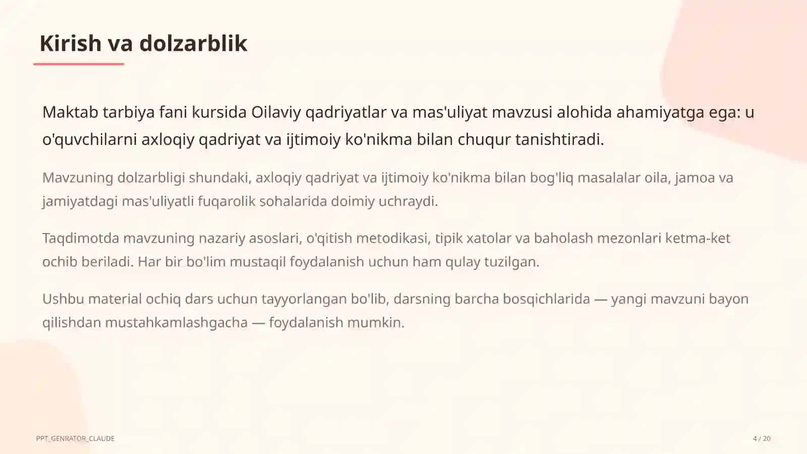 Oilaviy qadriyatlar va mas'uliyat (10-sinf) 4