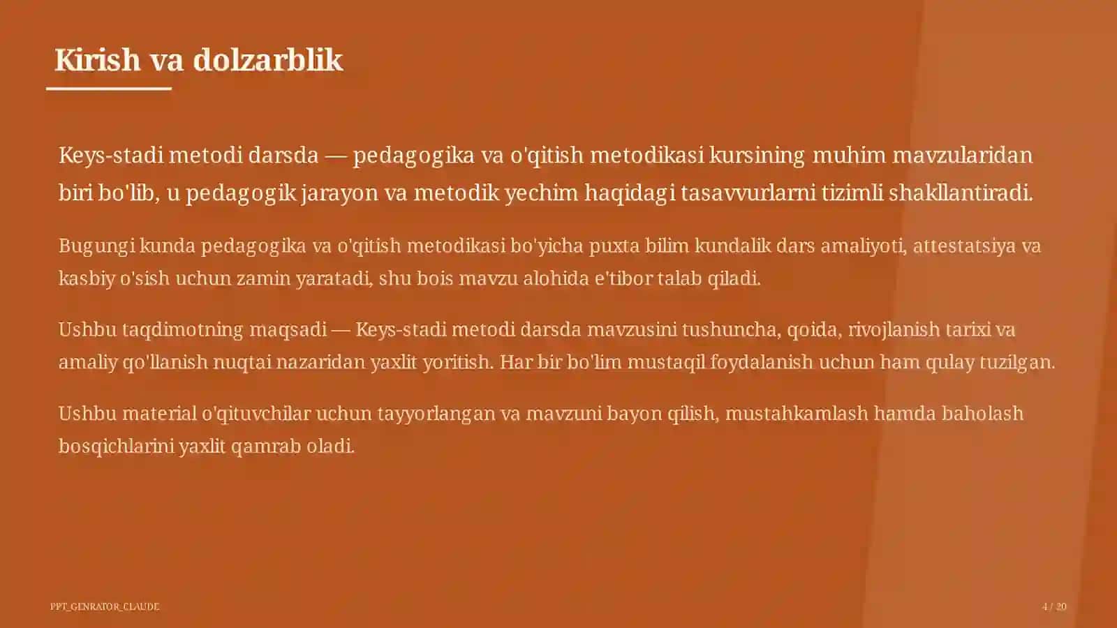 Keys-stadi metodi darsda 4