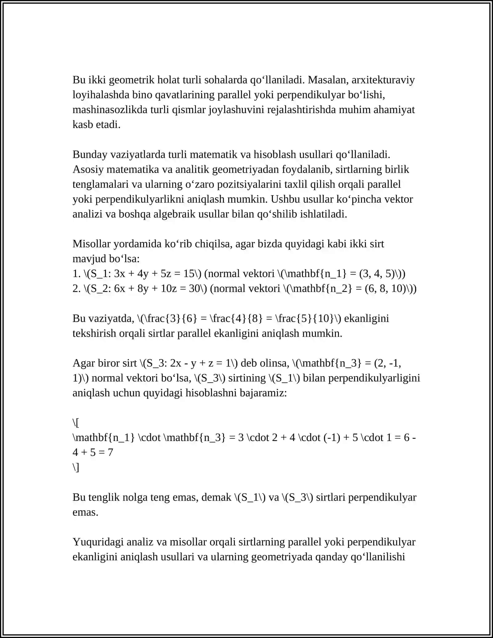 Sirtlarning oʻzaro joylashishi aniqligi 4