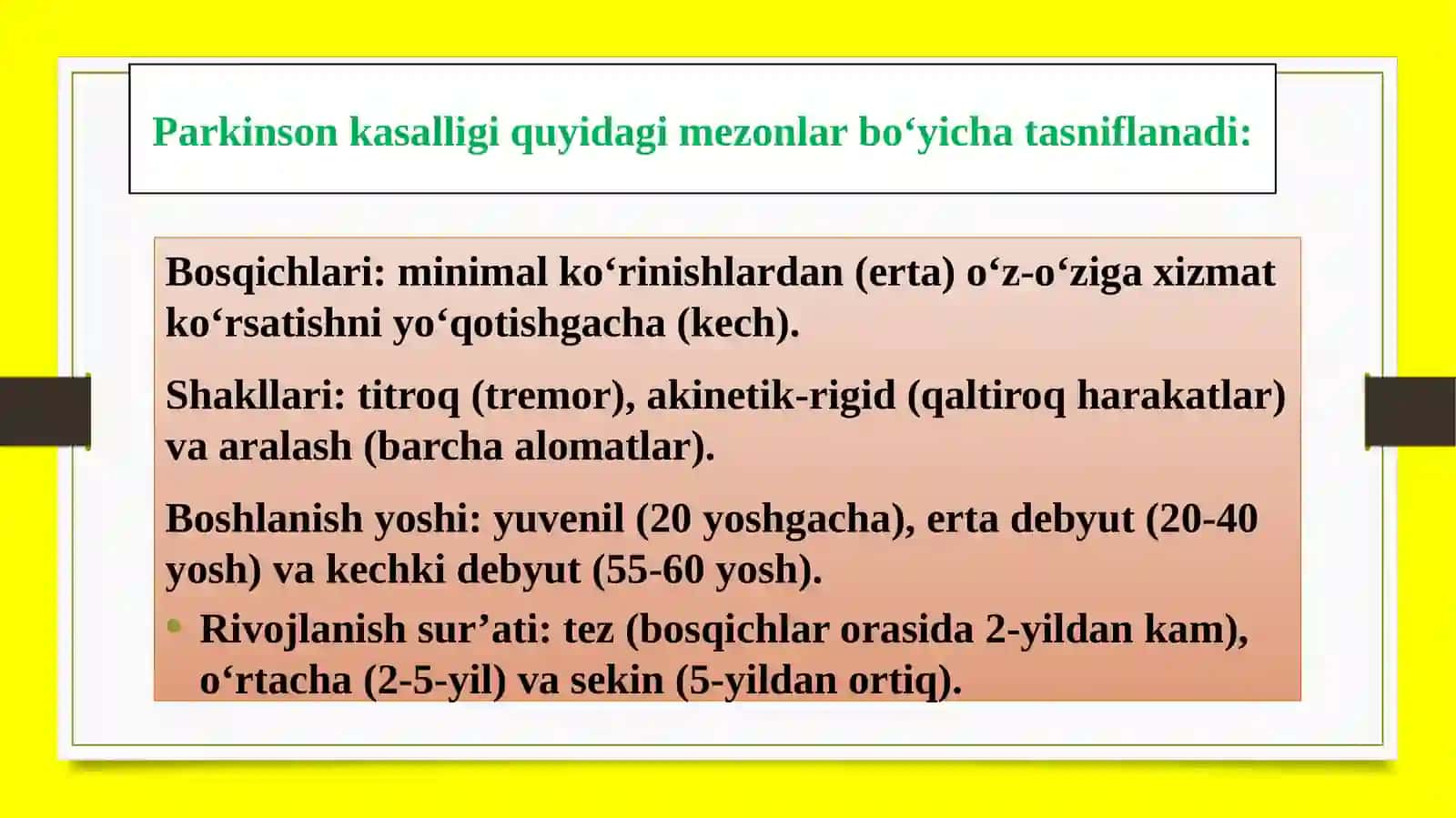 Neyrodegenerativ kasalliklar: Parkinson kasalligi 4