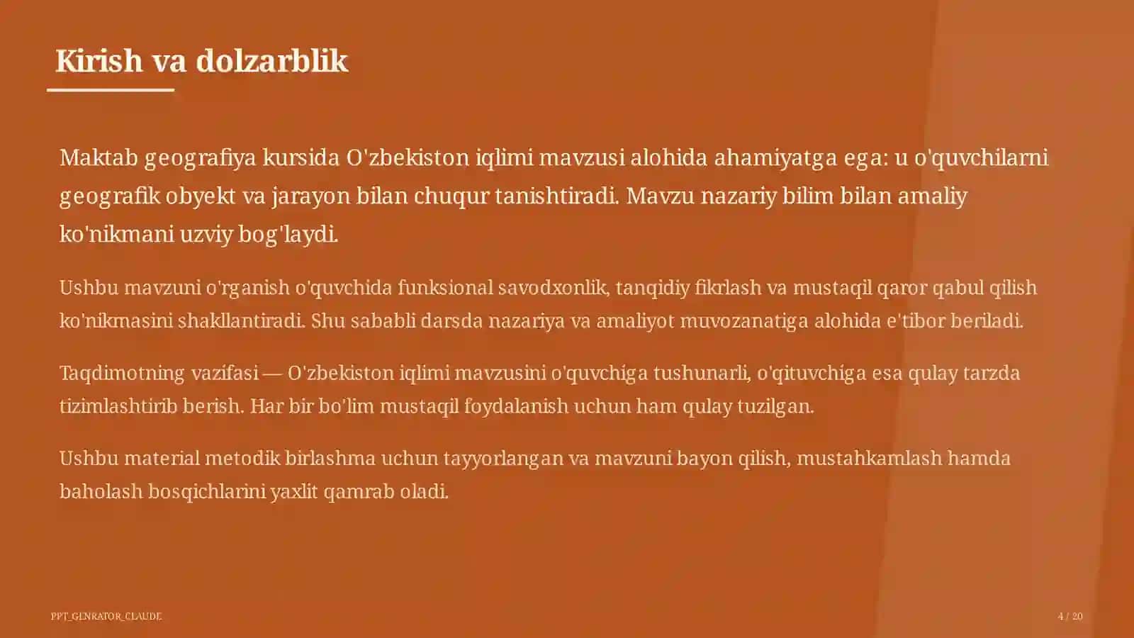 O'zbekiston iqlimi (8-sinf) 4