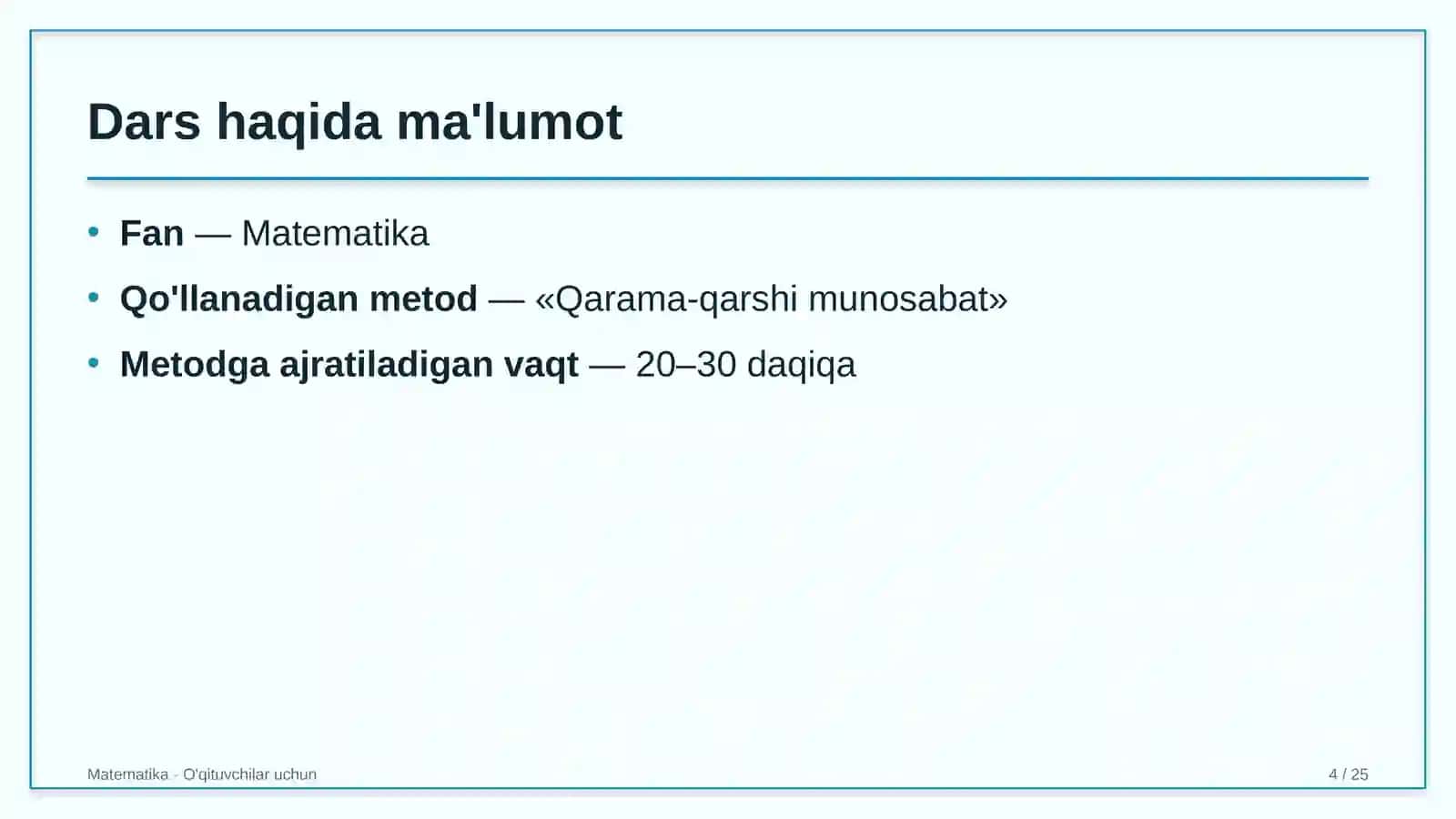 matematika darslarida qarama qarshi munosabat metodidan foydalanish 7173 4