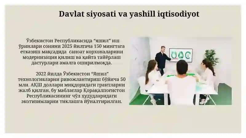 Yashil iqtisodiyot rivojlanish yolari 4