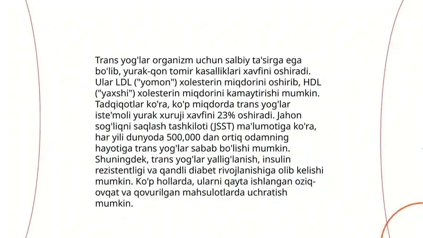 Oziq-ovqat mahsulotlarida ruxsat etilgan trans yogʻlar 4