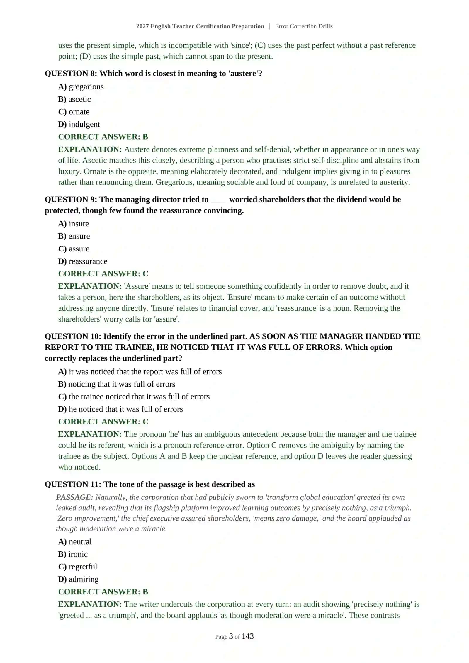 Error Correction Drills 4