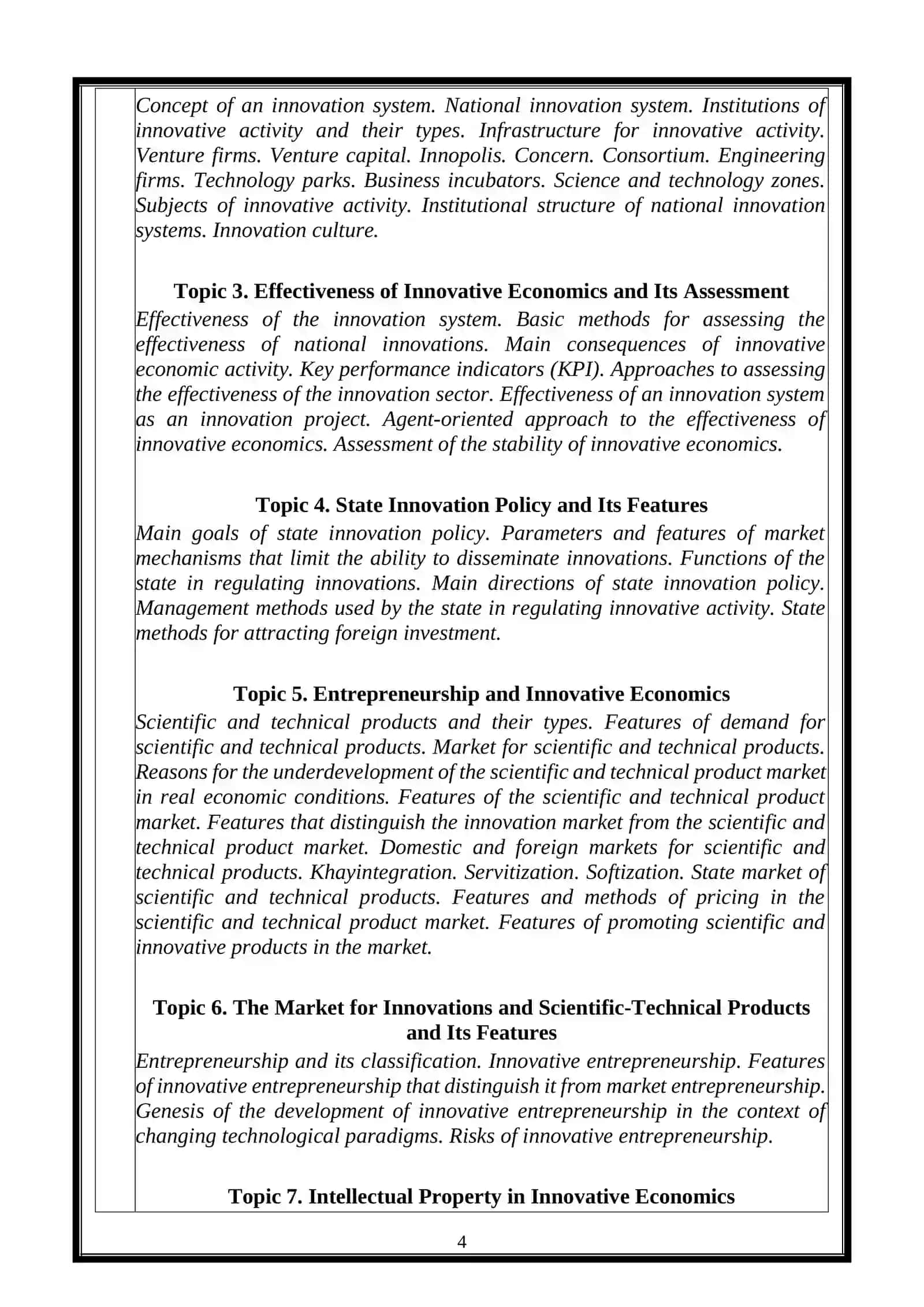 INNOVATIVE ECONOMY 4