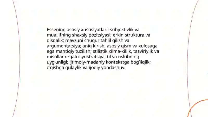 Esse janrining talablari va ta’rifi 4