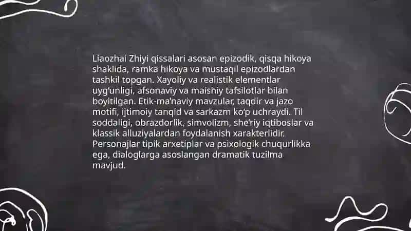 Pu Sung Ling 蒲松齡ijodi va uning qissalari badiiy tahlili 4