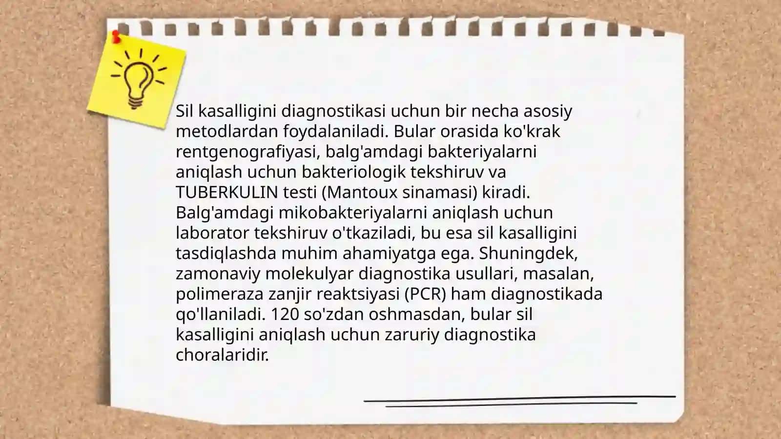 11- Sonli parhez stoli. Sil kasalligi 4