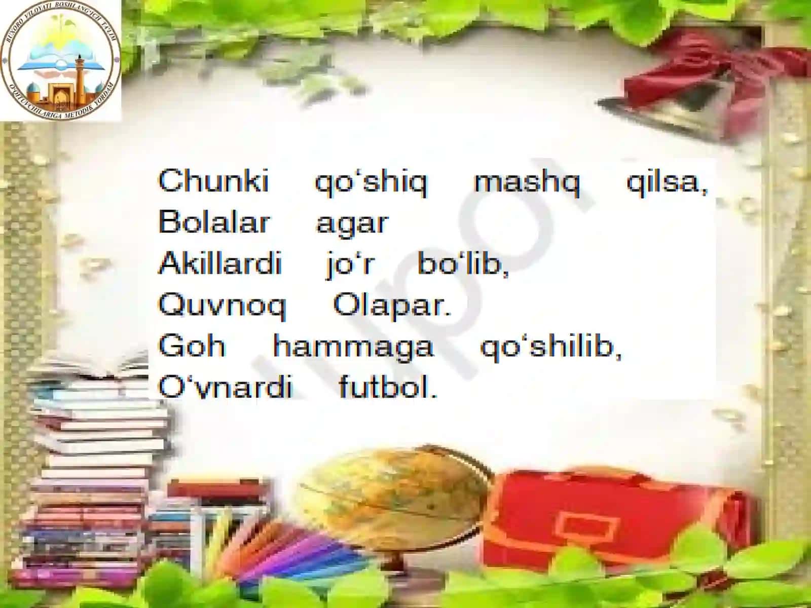 3-sinf O'qish fanidan O'quvchilar orimgohida dars taqdimoti 4
