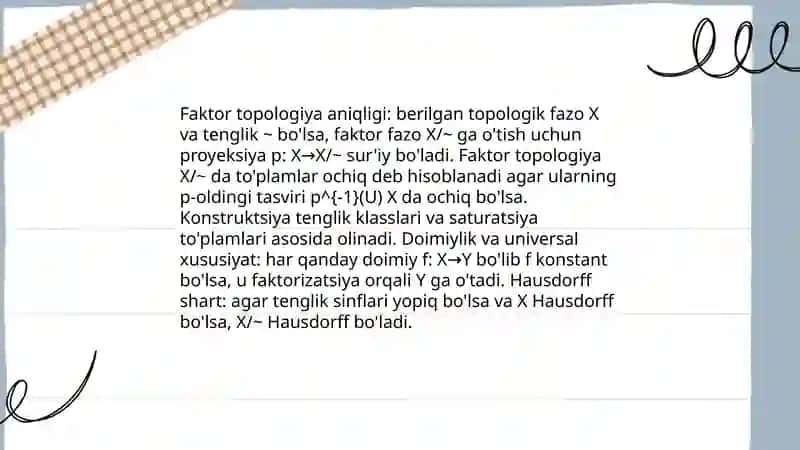 Faktor fazo va faktor topologiya 4